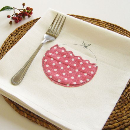 Figgy pudding cotton napkins (four), was £32 now £24, Charlotte Macey
